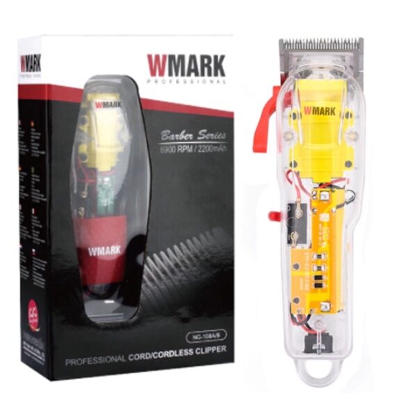 Maquina De Cortar Cabelo Profissional Wmark Ng-108 Transparente